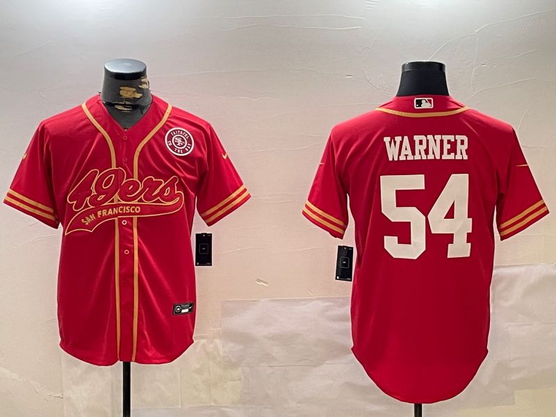 Men San Francisco 49ers #54 Warner Red Joint Name 2024 Nike Limited NFL Jersey style 12091